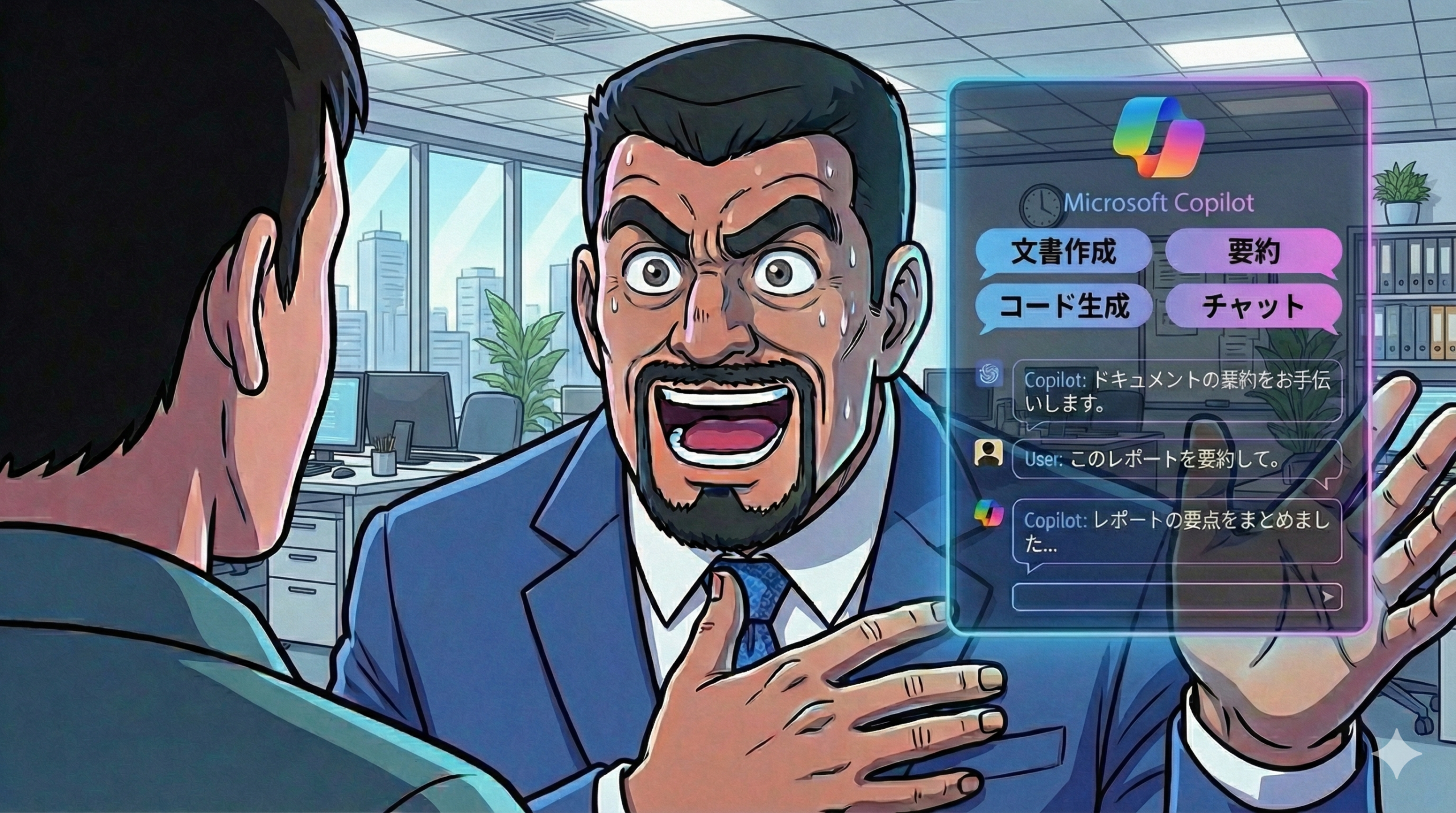 Microsoft copilotについて説明するかんきち